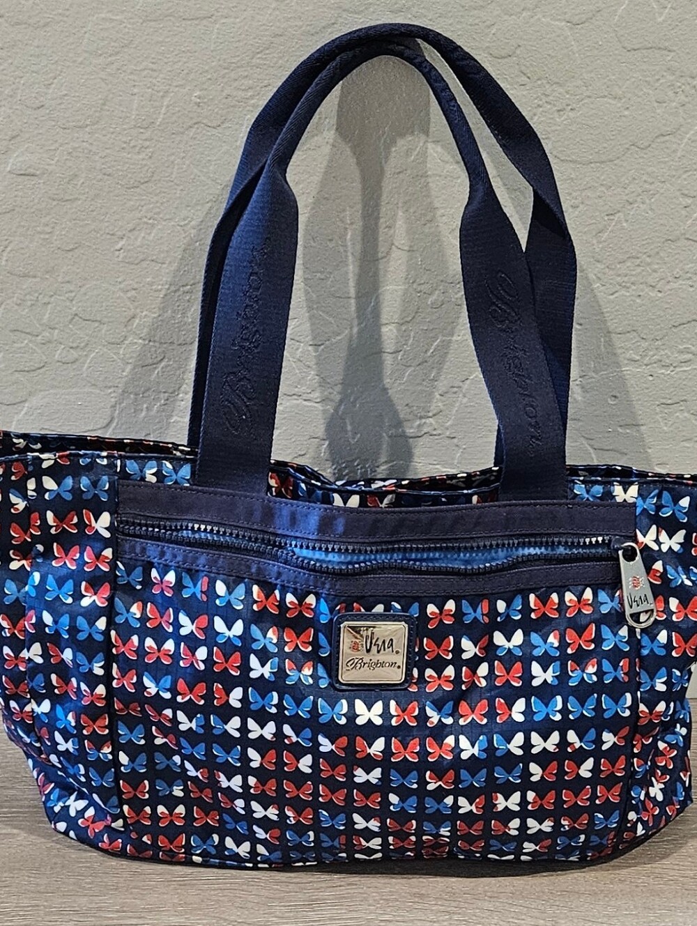 Brighton Vera Butterfly Tote Bag USA 250th Anniversary Patriotic Red White Blue